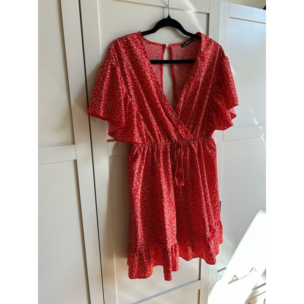 SHEIN Red Floral Summer Dress Size M